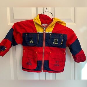 Toddle jacket, lightweight, hooded, zip front. Cotton/polyester blend. 2T. EUC